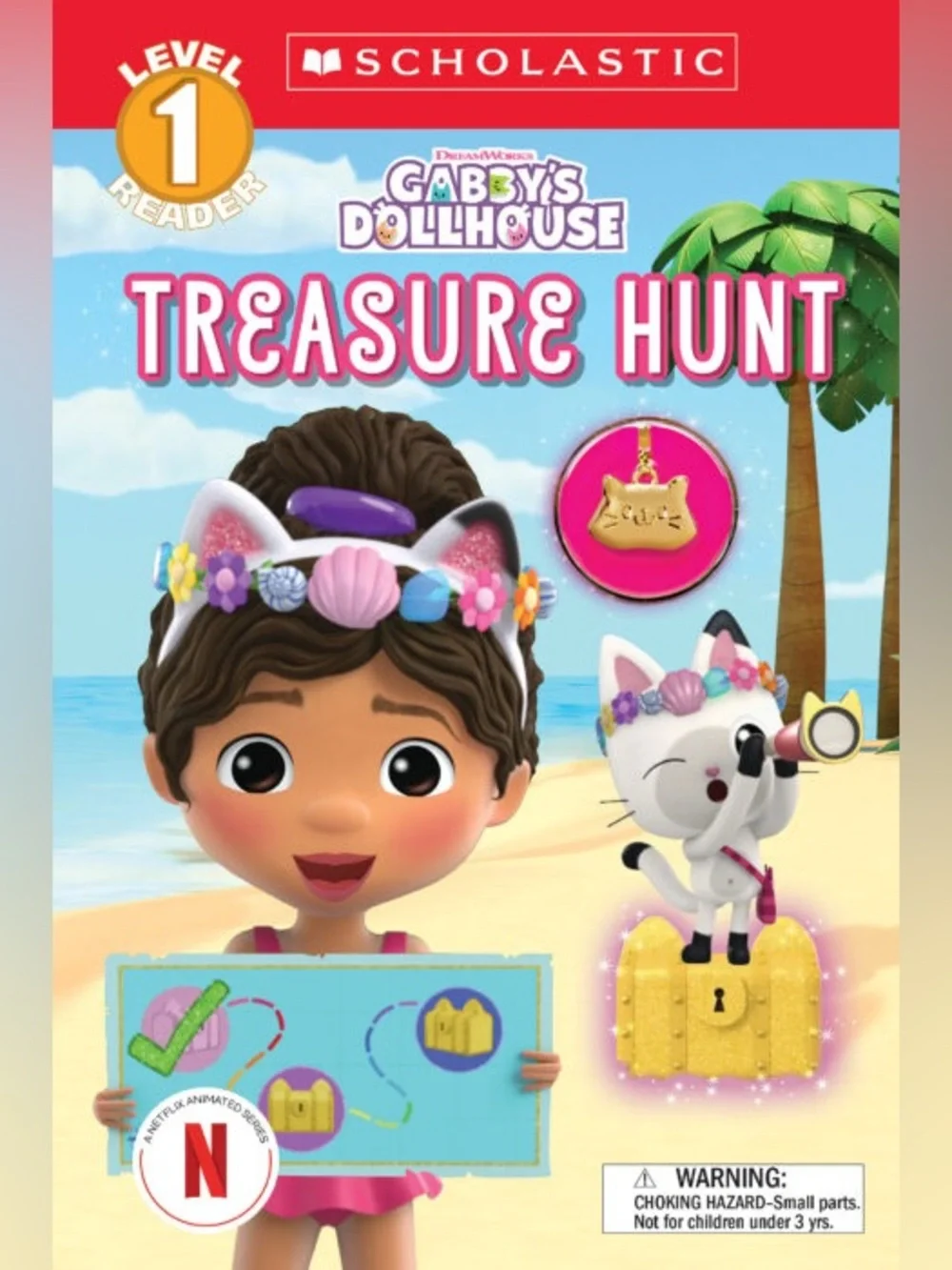 Lot of (5) Scholastic Gabby’s Dollhouse Books and Catrat Plush Stuffed Animal